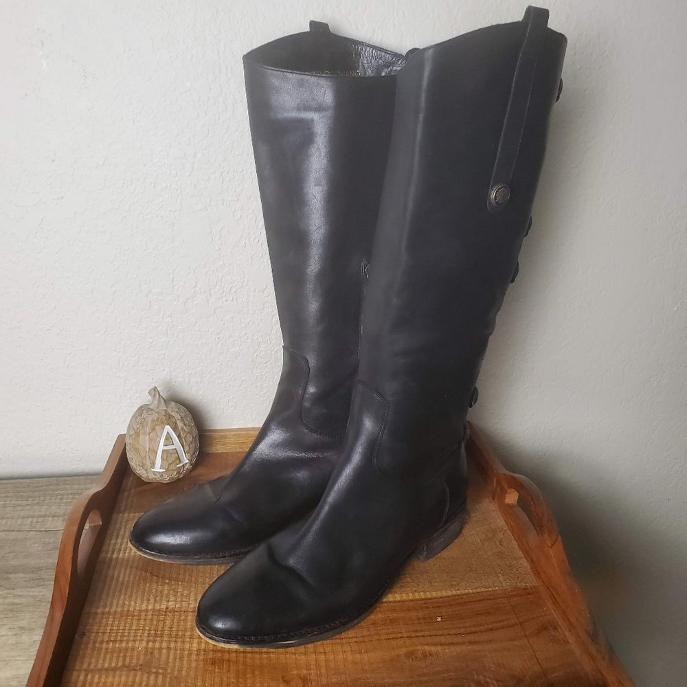 Arturo Chiang Knee High Heeled Black Boots Size 10